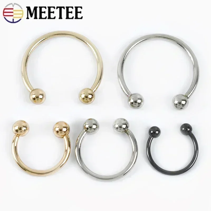 Meetee 15-60mm U-shaped Ring Buckle Double-headed Screw Metal Buckles Collar Swimwear Decorative Clasp Shoe Hook Sew Accessories