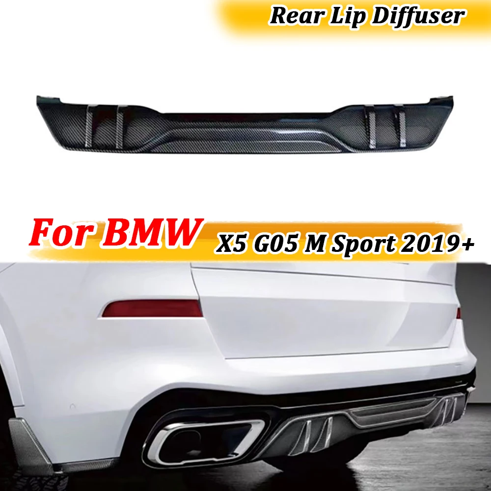 

Rear Bumper Lip Diffuser Spoiler Splitter Carbon Fiber For BMW X5 G05 M Sport 2019+ ABS Carbon Look Car Body Kit Car Accessories