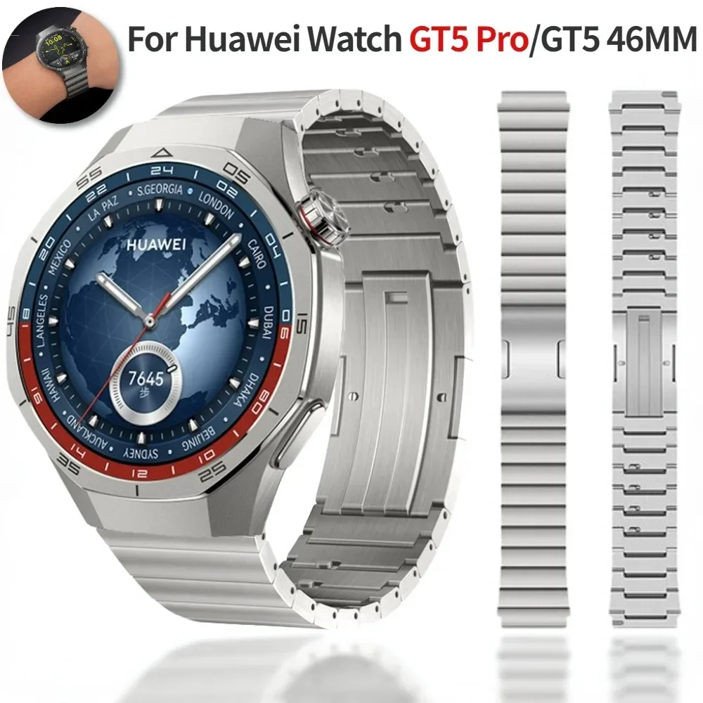 

Titanium 22mm Strap for Huawei Watch GT5/GT5 Pro 46mm Business Quick release Bracelet for Huawei Watch 4 3 Pro/GT4 GT3 2 2e Band