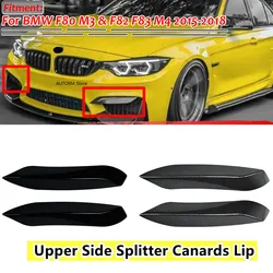 2x Front Bumper Air Vent Splitter Trim For BMW F80 M3 F82 F83 M4 2014-2019 Intake Frame Upper Side Spoiler Cover Canard Brow