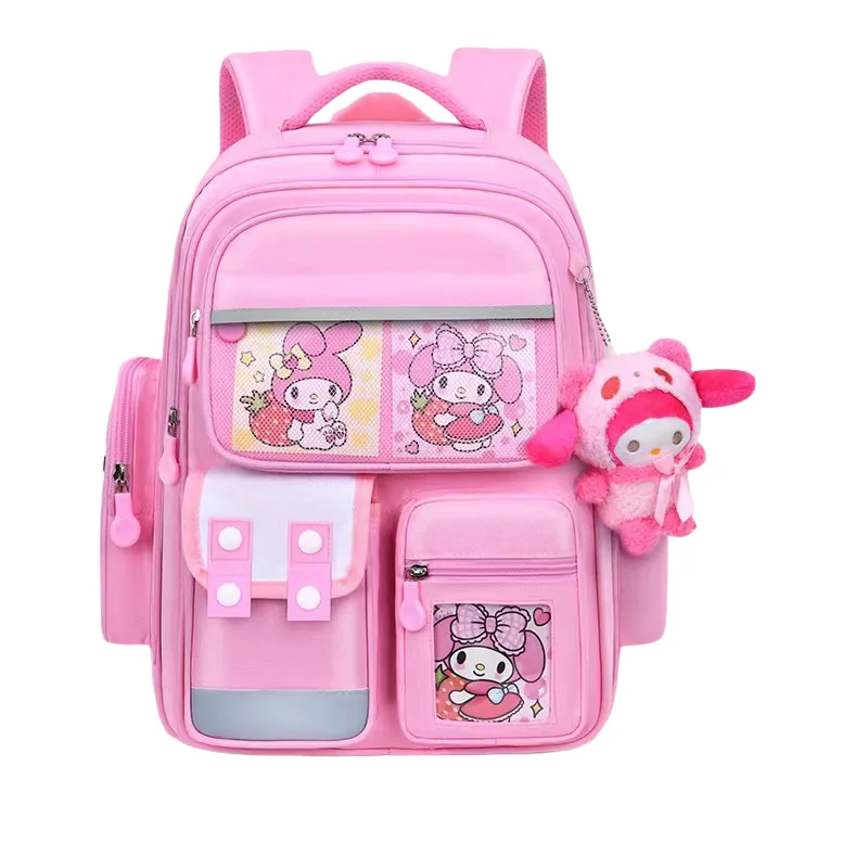 Zaino Anime Sanrios Borsa per studenti Ragazzo Ragazza Leggero idrorepellente Zaino di grande capacità Traspirante Cartone animato Kawaii Stowable