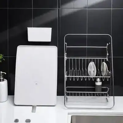 

1Set Drying Stainless Steel Kitchen Utensil Holder Detachable Cutlery Drainer Rack Dish Strainer For Home Countertop