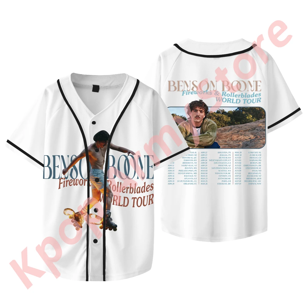 Benson Boone Fireworks and Rollerblades Tour Merch Jersey Women Men Fashion Casual Baseball Jacket