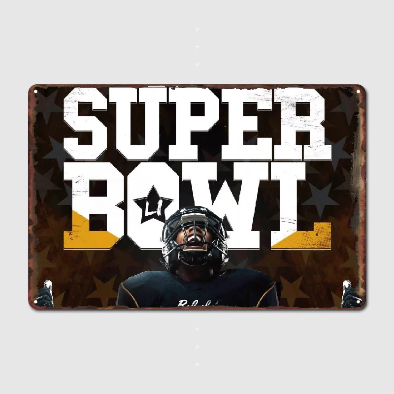 american football super bowls Metal Sign Cave Pub Funny Poster Cinema Kitchen Tin Sign Posters home  vintage decor  room decor