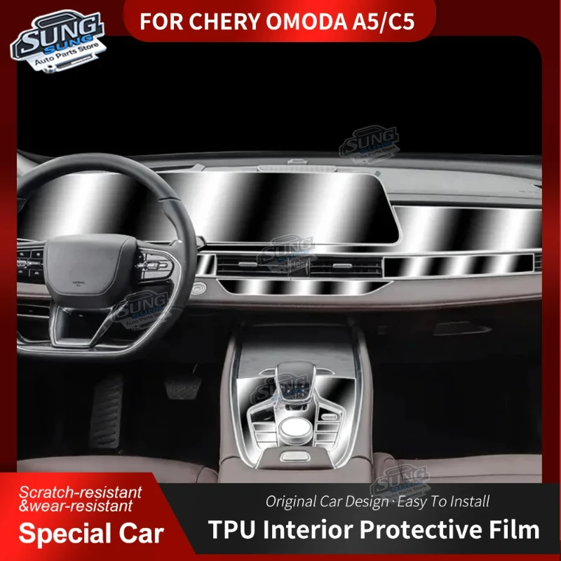 

For Chery OMODA A5/C5 2022-2024 Anti-scratch Car Interior Film Dashboard Center Console Gear Transparent TPU Anti-scratch Film
