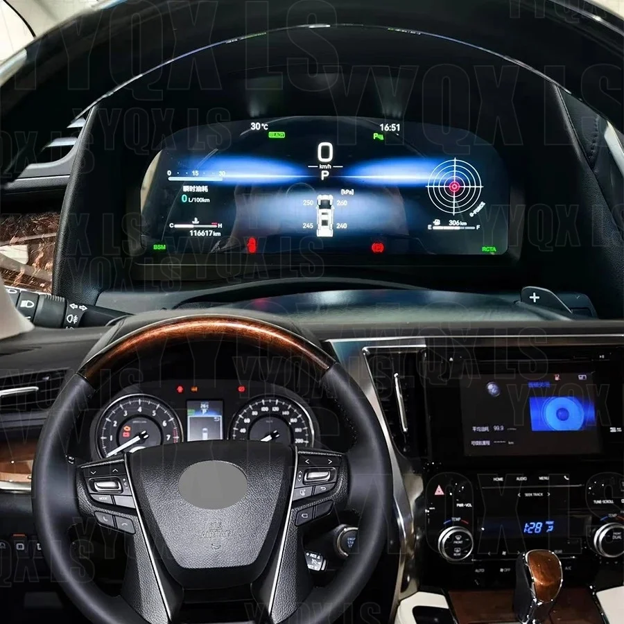 LCD Car Digital Dashboard Cluster For Toyota Vellfire Alphard 20 30/35series 2015-2023 Virtual Instrument Panel Speedometer