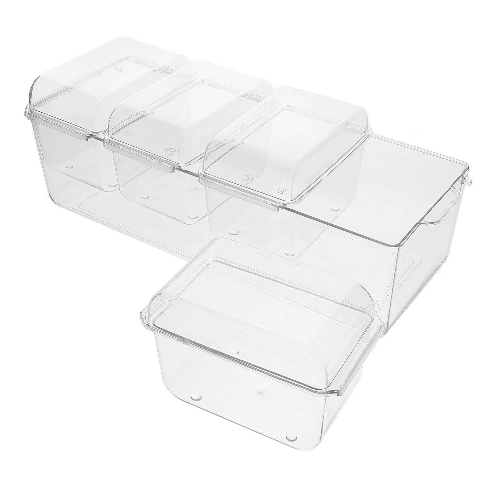 

Box Condiment Organizer Divided Tray Plastic Lid Large Capacity Versatile Design Fruit Salad Snack Cart Events