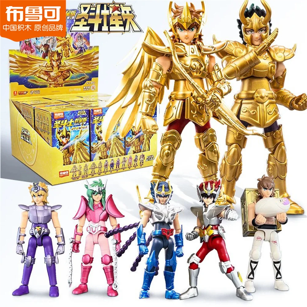Blokees Gold Saint Action Figure DIY Montage Speelgoed Seiya Shiryu Hyoga Dohko Camus Shaina Bouwsteen Model Collectie