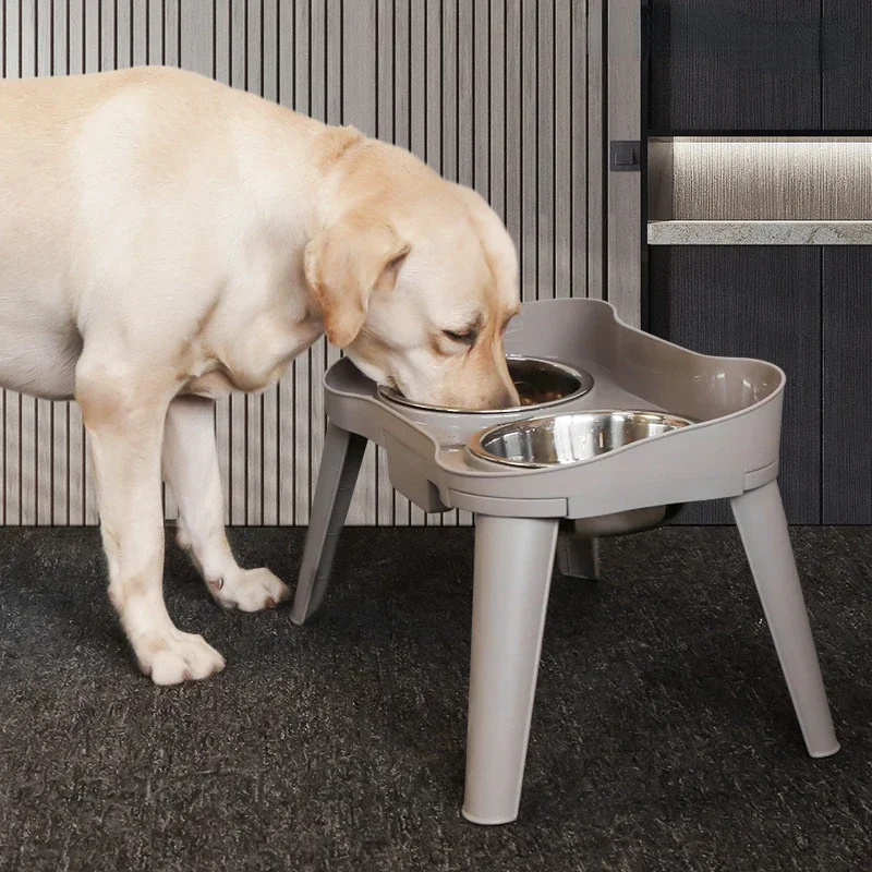 XL Large Dog Double Elevated Bowls Stand Pet Cat Slow Feeding Dish Bowl Medium Big Dogs Elevated Food Water Feeders Table