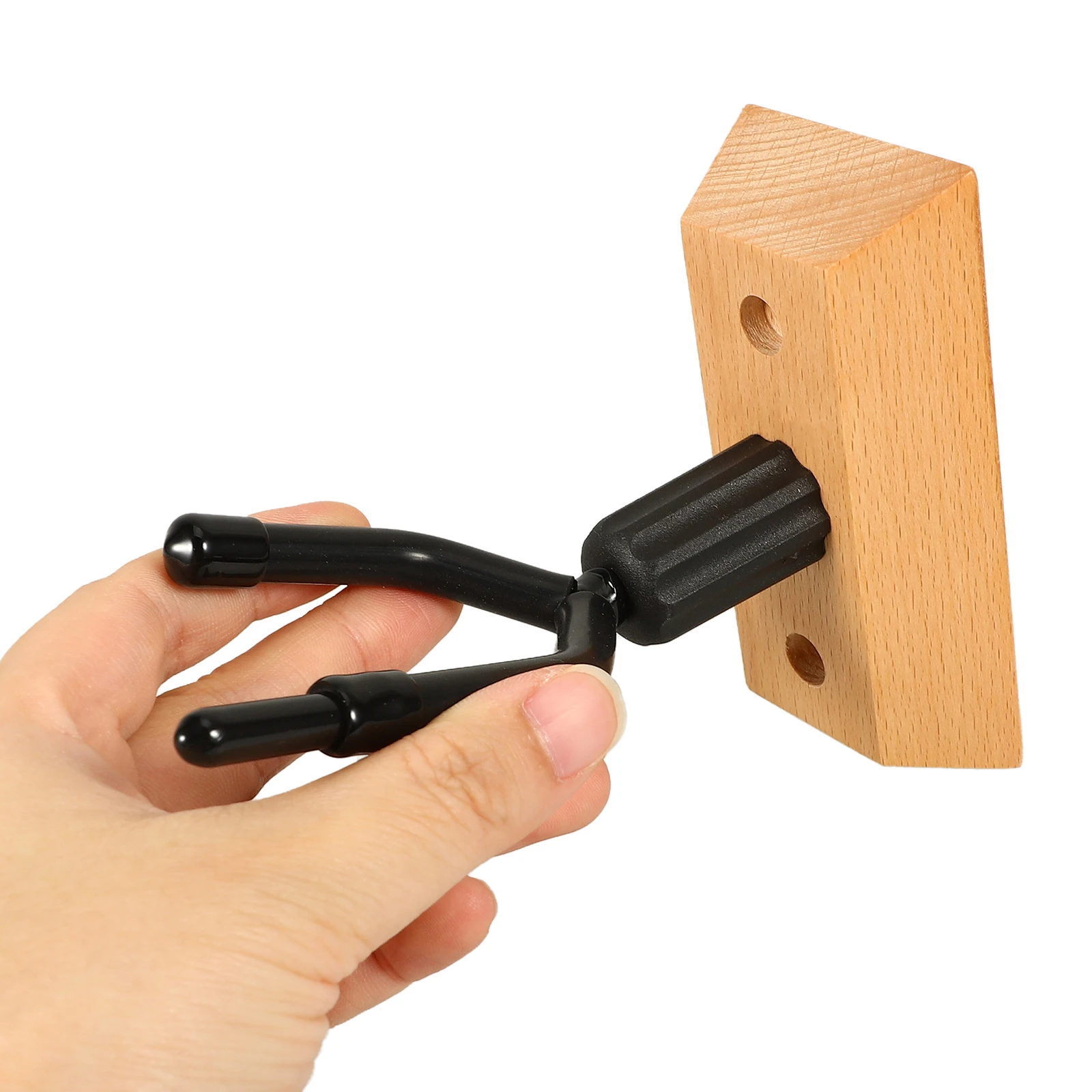 

1 set Wall-mounted Violin Viola Hanger Rack Hardwood Hook Shaped Accessory Space-saving Design Instrument Protection Bow Storage