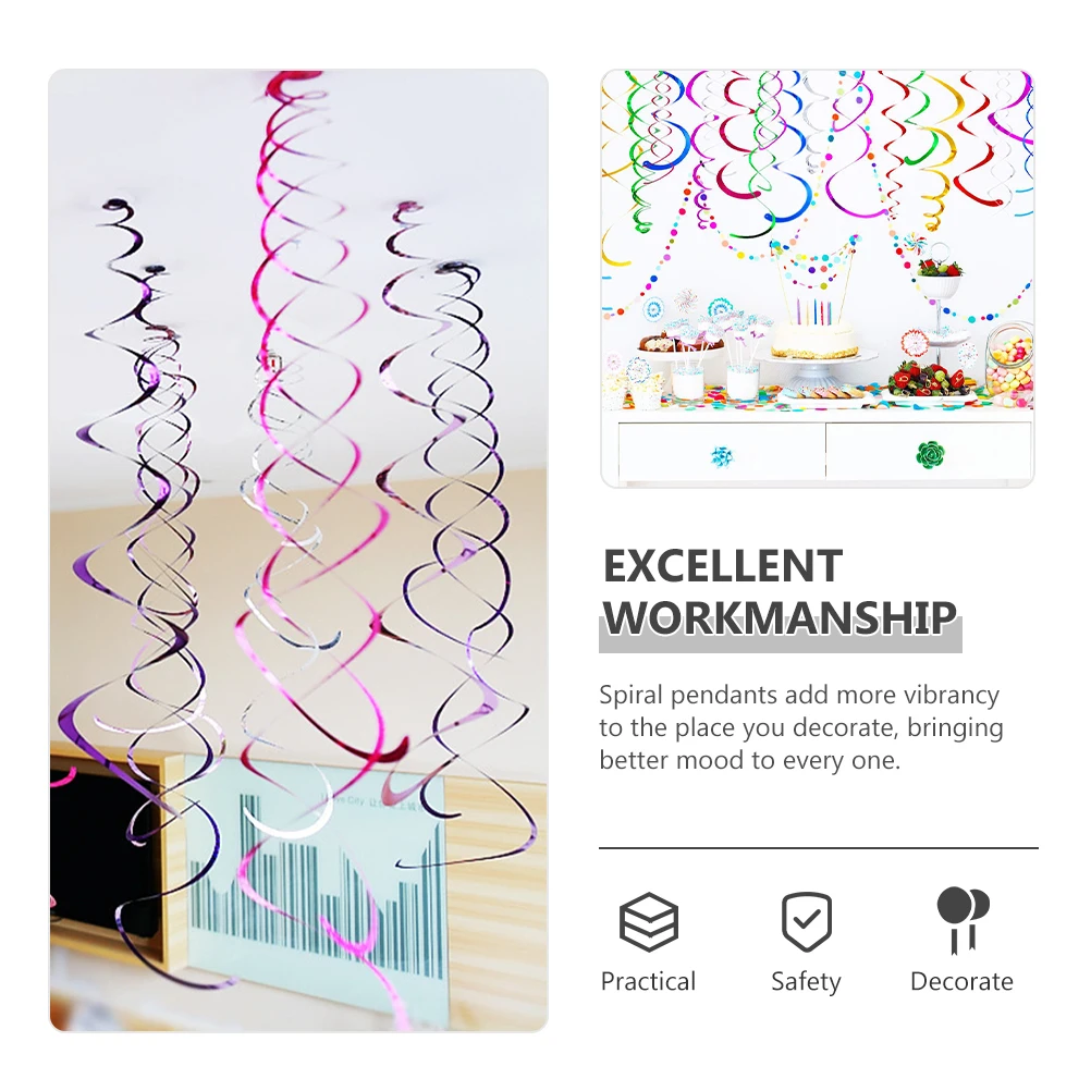 

24 Pcs Double Spiral Decorations Lightweight Hanging Swirls for Ceiling Birthday Party Wedding graduations decorations hanging
