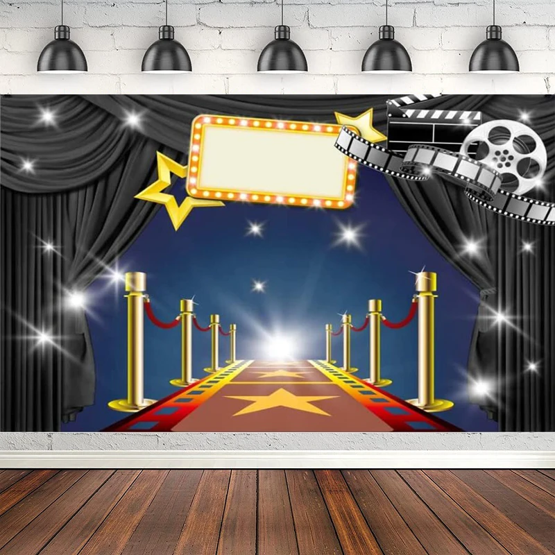 Red Carpet Photography Backdrop Cine Film Show Booth Celebrity Activity Premiere Star Catwalks Stage Background Party Banner