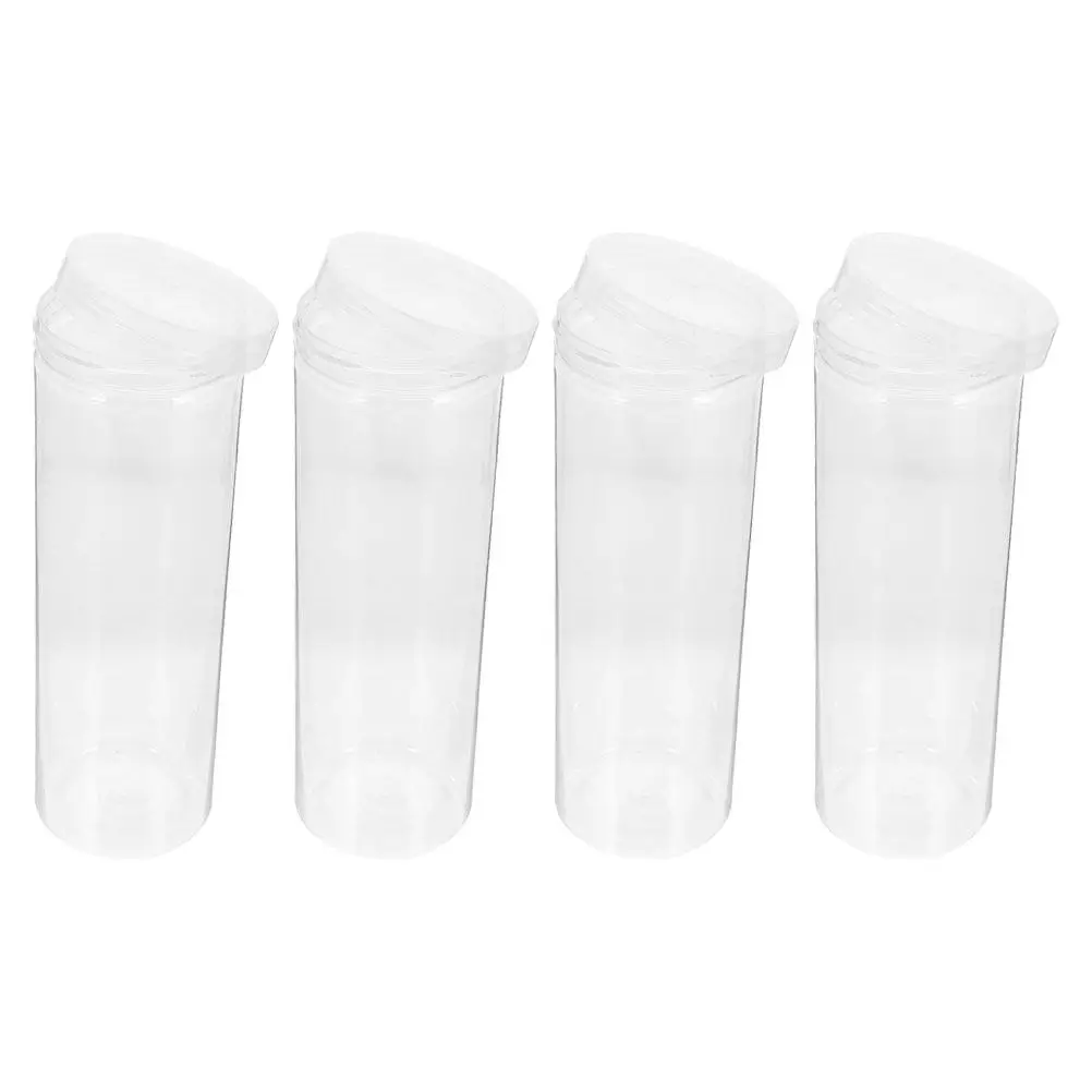 

4Pcs Clear Plastic Pen Display Case Cylindrical Perforated Design Large Capacity Up to 50 Pens Pencils Space Saving Desktop