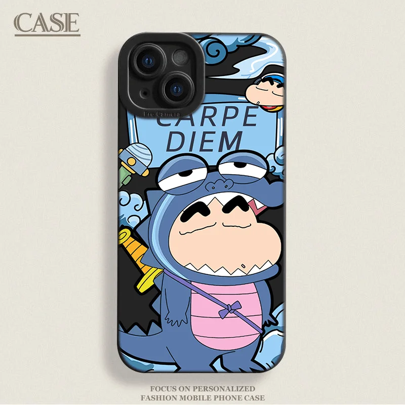 تلوين شين تشان حافظة من السيليكون حماية آيفون 15 14 13 12 11 برو ماكس بلس ملحقات الهاتف الواقية الصغيرة 7 8 XS XR X