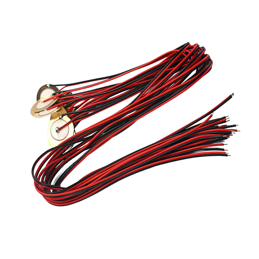 

24pcs Alloy Guitar Piezo Pickup Preamp Copper Coil Line for Acoustic Guitar Ukulele Mandolin Banjo Violin(Red)