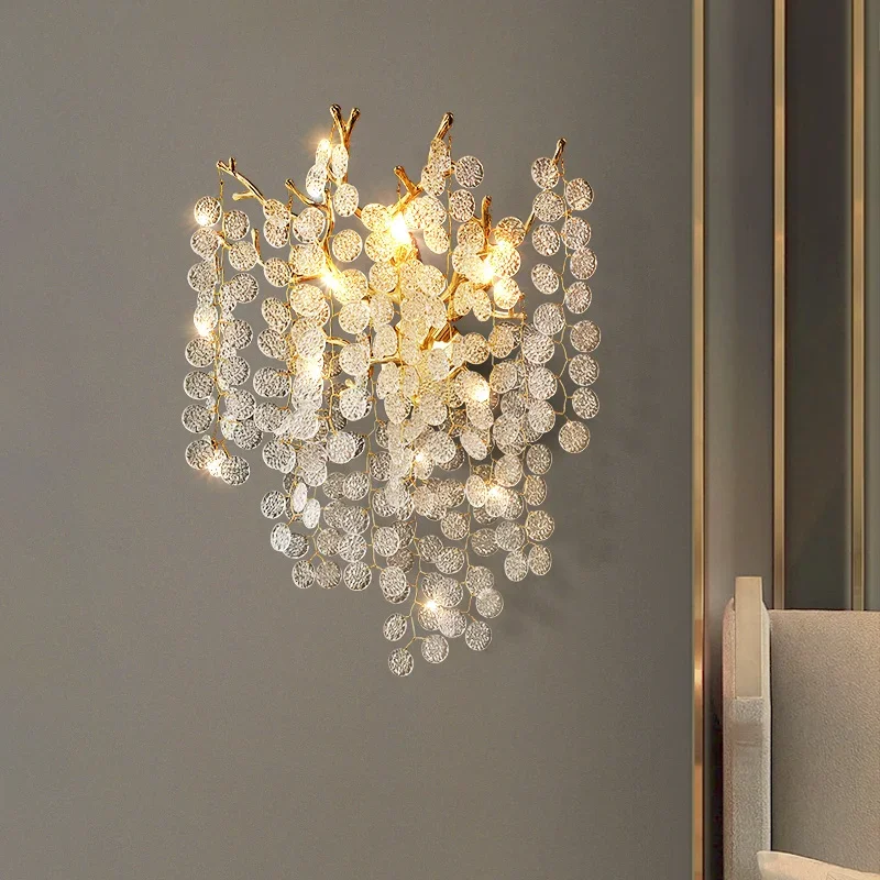 Modern Crystal Wall Lighting Fixtures Living Room BlingBling Decoration Lamp Bedside Table Stair Lighting