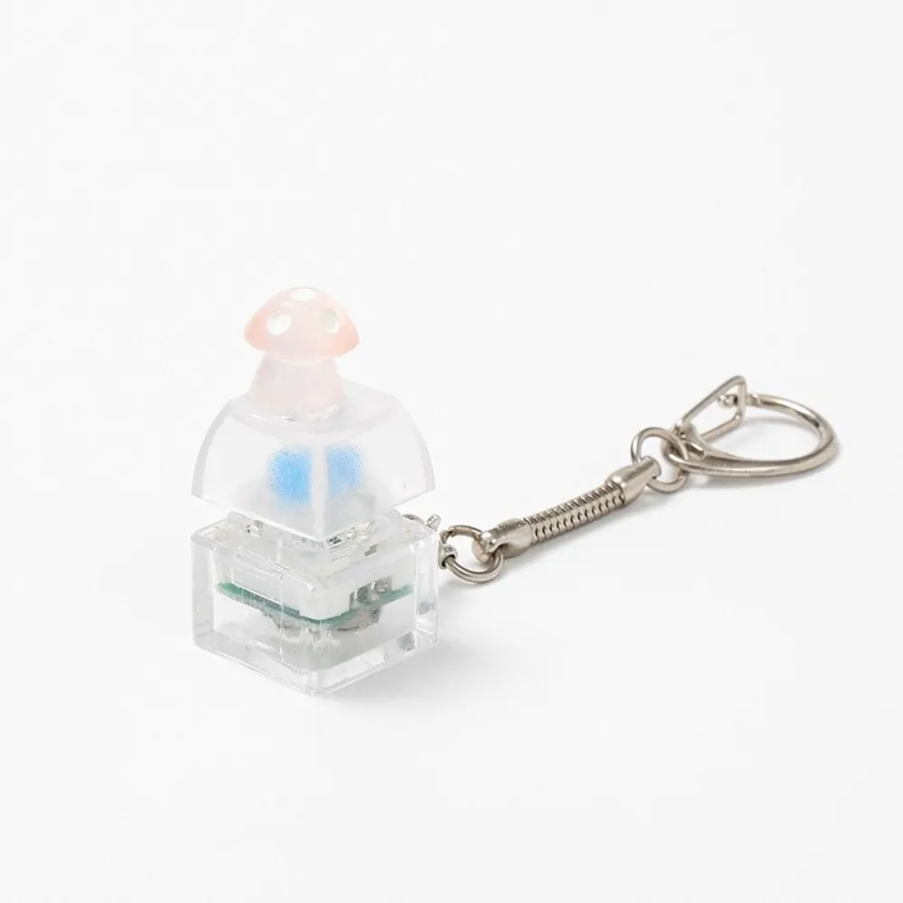 Press Light Clicker Fidget Keychain Translucent Smooth Button Clicker Keyring Clear Lightweight Clicking Duck Keychain