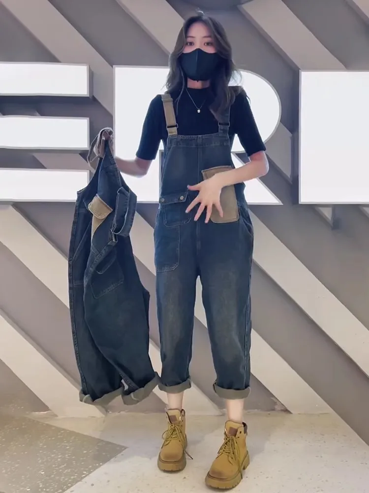 

Черные комбинезоны для женщин и женщин, нерегулярная ткань, несколько карманов, разноцветная аппликация, пляжная одежда, уменьшение возраста, случай