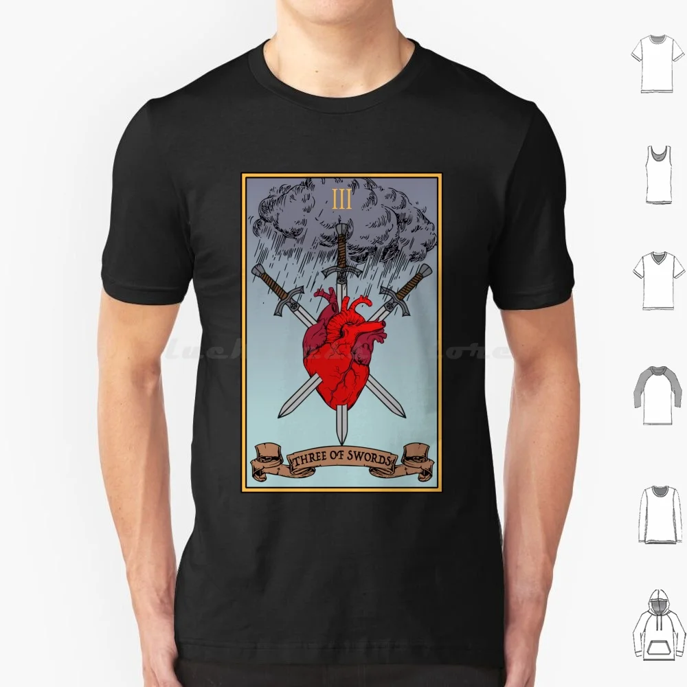 Three Of Swords Tarot T Shirt Men Women Kids 6xl Tarot Future Teller Magic Three Of Swords Swords Human Heart Heart Roman