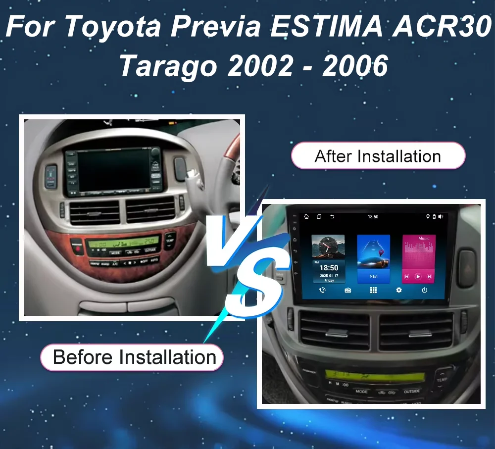 Android Car Radio For Toyota Previa ESTIMA ACR30 Tarago 2002-2006 Auto Player Multimedia Carplay Stereo GPS navigation 2din DVD