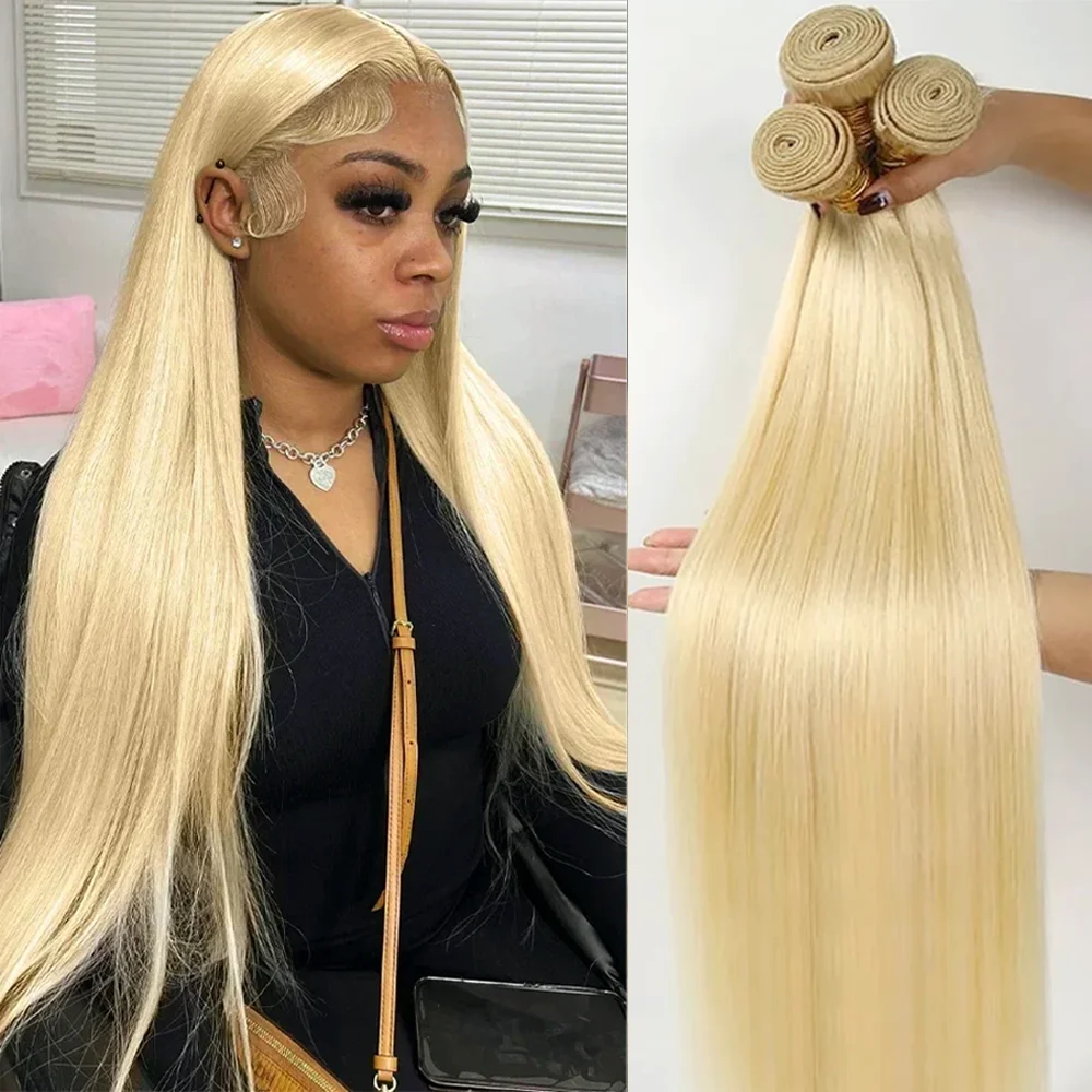 

613 Светлые прямые пучки человеческих волос 1/3/4 шт. 10 20 30 40 дюймов 100% необработанные натуральные человеческие волосы для наращивания волос для женщин