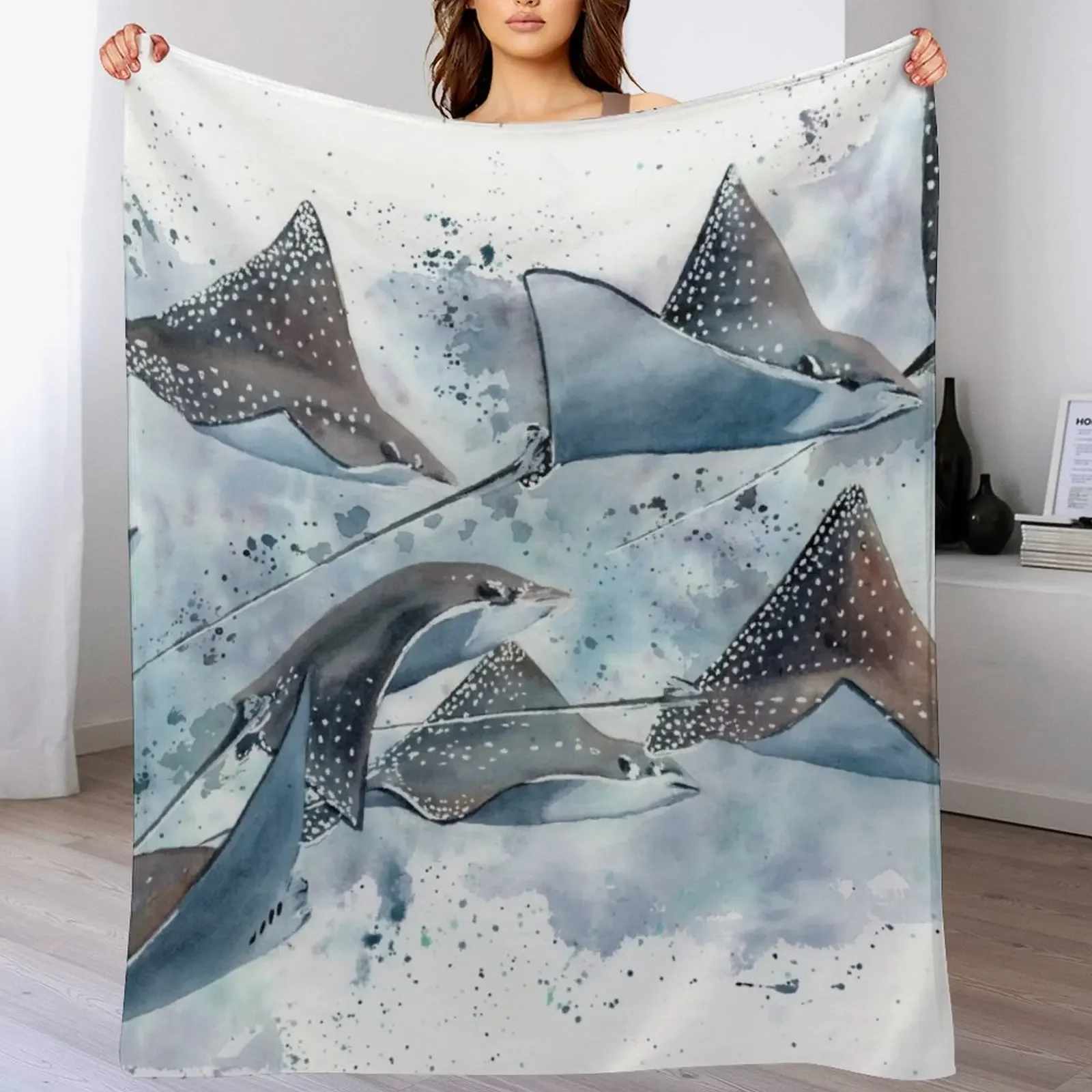 

Fever Flight - Stingrays Throw Blanket Soft Cozy Blanket for Pet Kids Adults