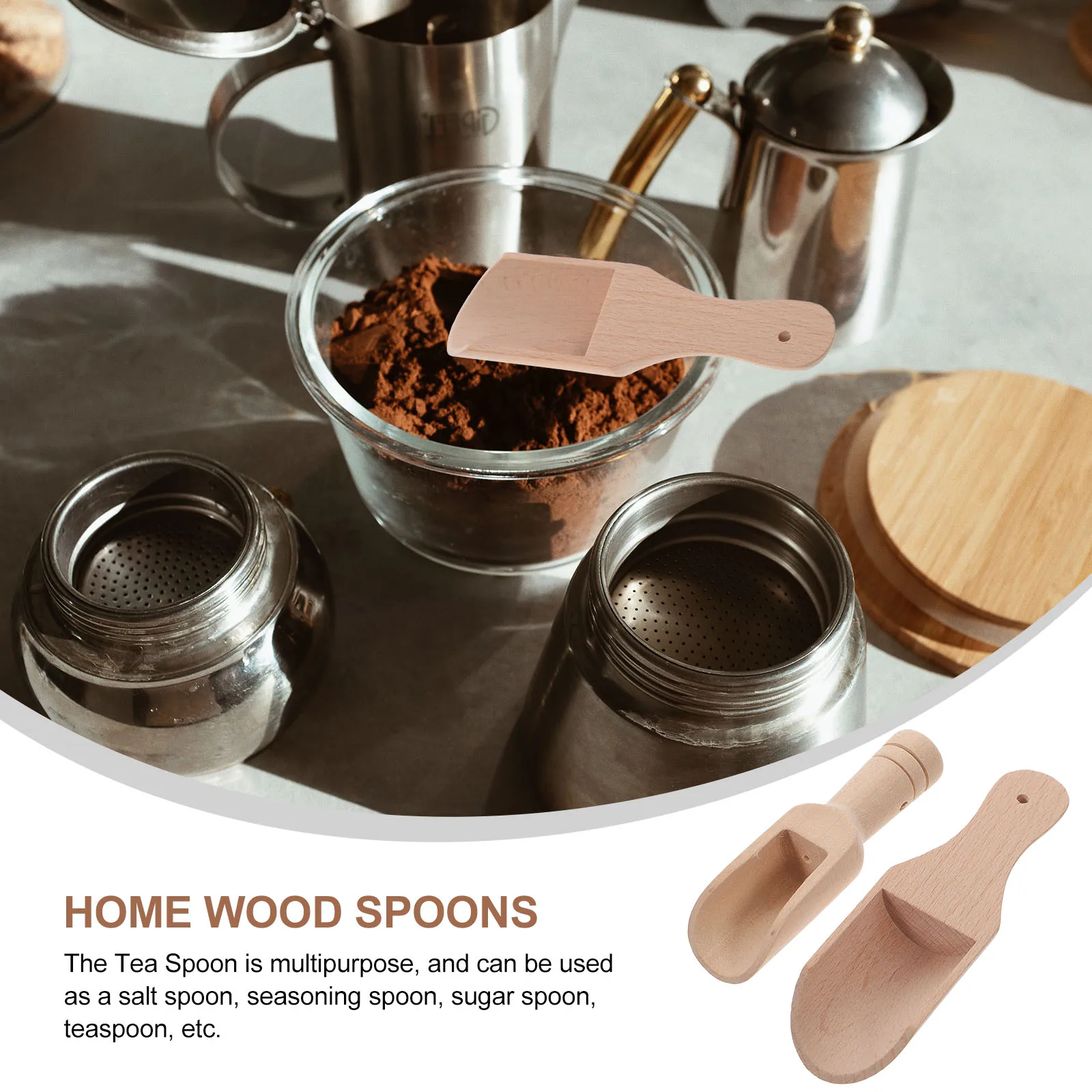 

6Pcs Mini Salt Spoon Portable Tea Scoop Wood Kitchen Tool Practical Small Spoons Wooden Compact Tea Brewing Kitchen Supplies