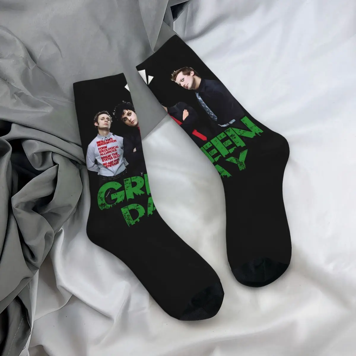 Green Day Rock Band High elasticity polyester Men and Women printing Socks,Motion Applicable throughout the year Dressing Gift