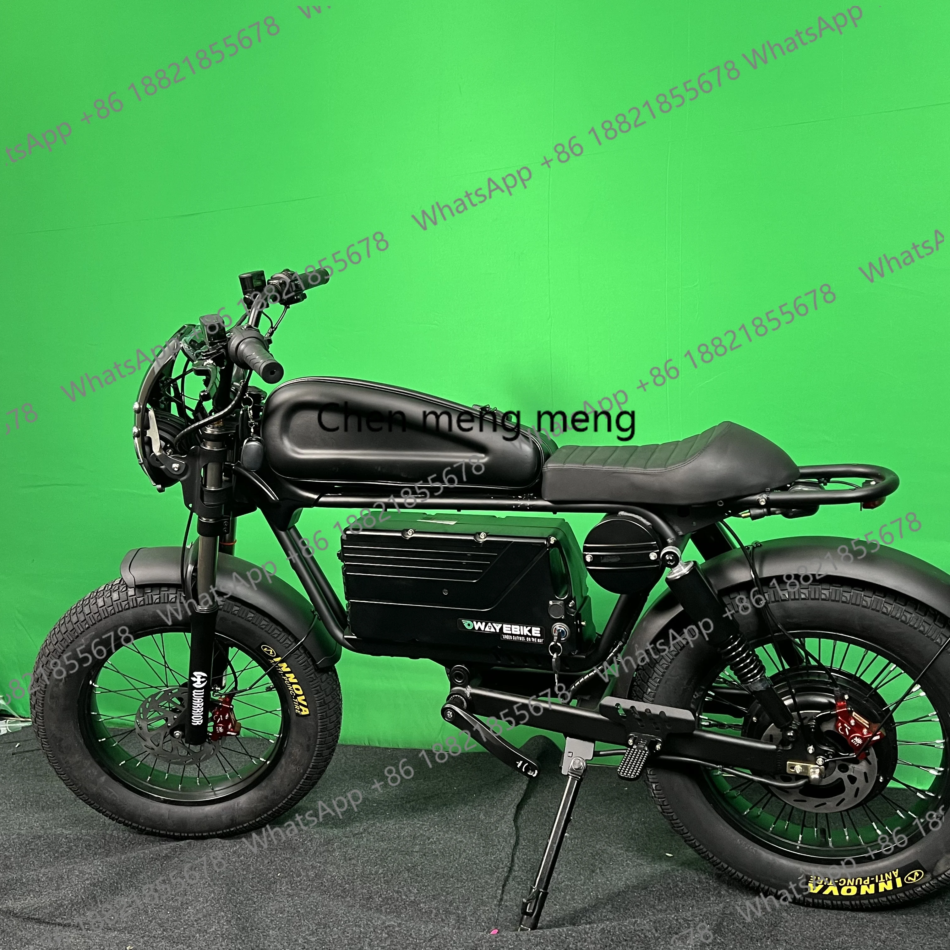Aluminum Alloy City Leisure Electric Bicycle 60V 50Ah Black Warrior Fat Tire Ebike  Drop