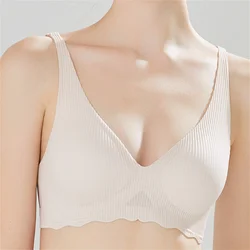 Sexy One-Piece Bra Women No Steel Ring Breathable Large Size Underwear Gather Push Up Simple Lingerie Seamless Bralette 2024 New