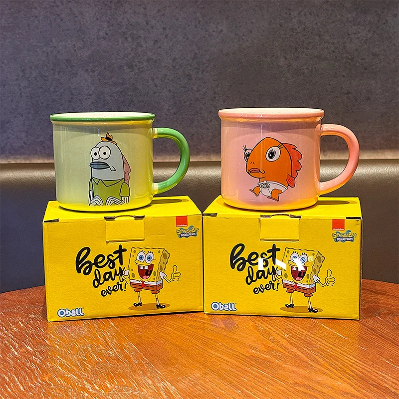 Cute SpongeBob SquarePants Ceramic Cup Cartoon Animation Girls Home Office Coffee Cup Milk Cup 350ml Large Capacity Mug