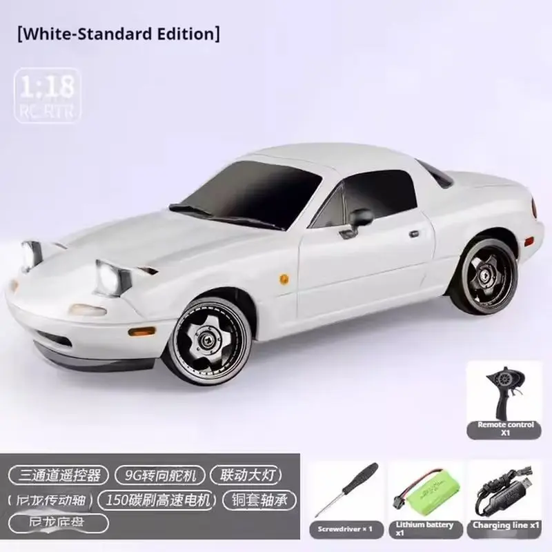 In Stock 1:18 Adorable Mx-5 Miata Rx7 Rc Drift Car 2.4g Esp Gyro Flip-Up Light Full Scale Remote Control Toy Car Xmas Gift