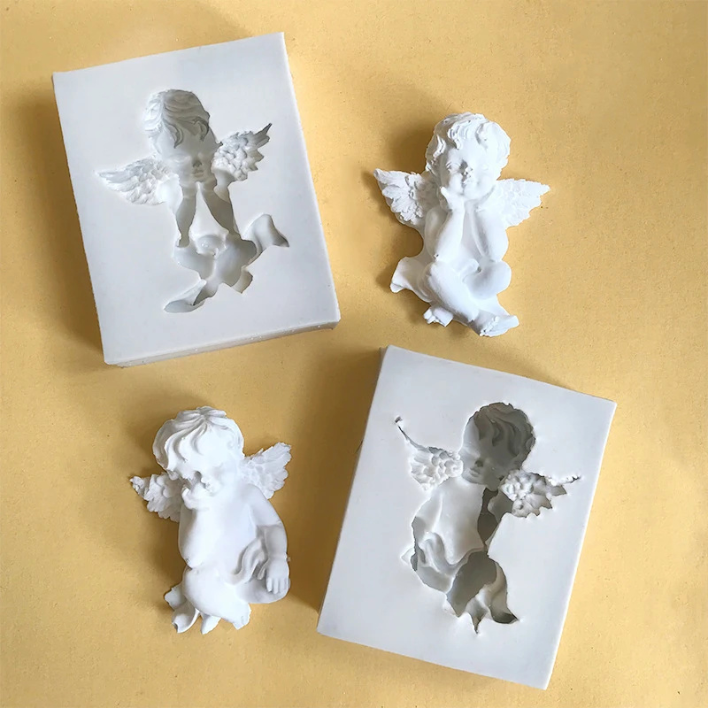 Y 3D Angel Baby Silicone Mold Baby Birthday Party Cake Decorating Tools Cupcake Topper Fondant Baking Chocolate Candy Molds