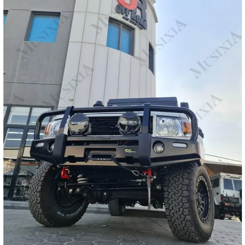 Front Bumper Bull Bar for Toyota LC71-79 4x4 Off-road Pickup Exterior Accessories Steel Guard Front Bumper with Winch Bracket view 6