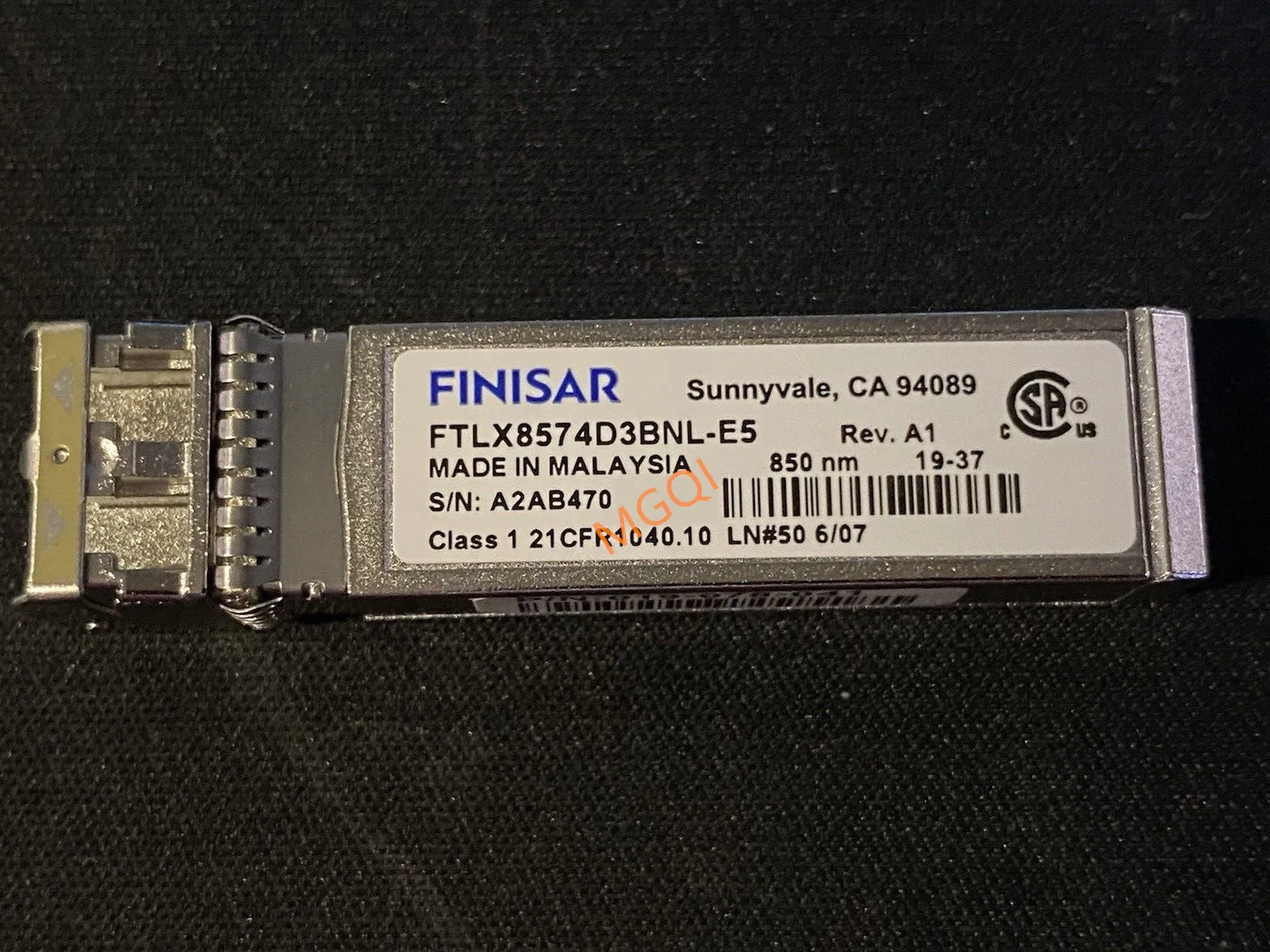 

Finisar SFP 10GB Fiber Module FTLX8574D3BNL-E5 019-078-041 10Gbase-SR SFP+ Transceiver Module