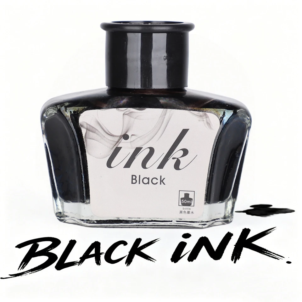 

2 Bottles of Non-Carbon Steel Pen Ink, Large Capacity 50ml Glass Bottle, Colorful, Non-Blocking, Fast-Drying for Calligraphy