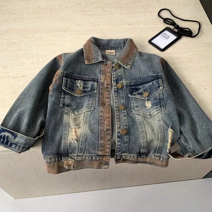 Boys Coat 2026 Spring and Summer New Childrens Clothing Korean Boy Baby Western Style Retro Handsome Cowboy Coat Simple