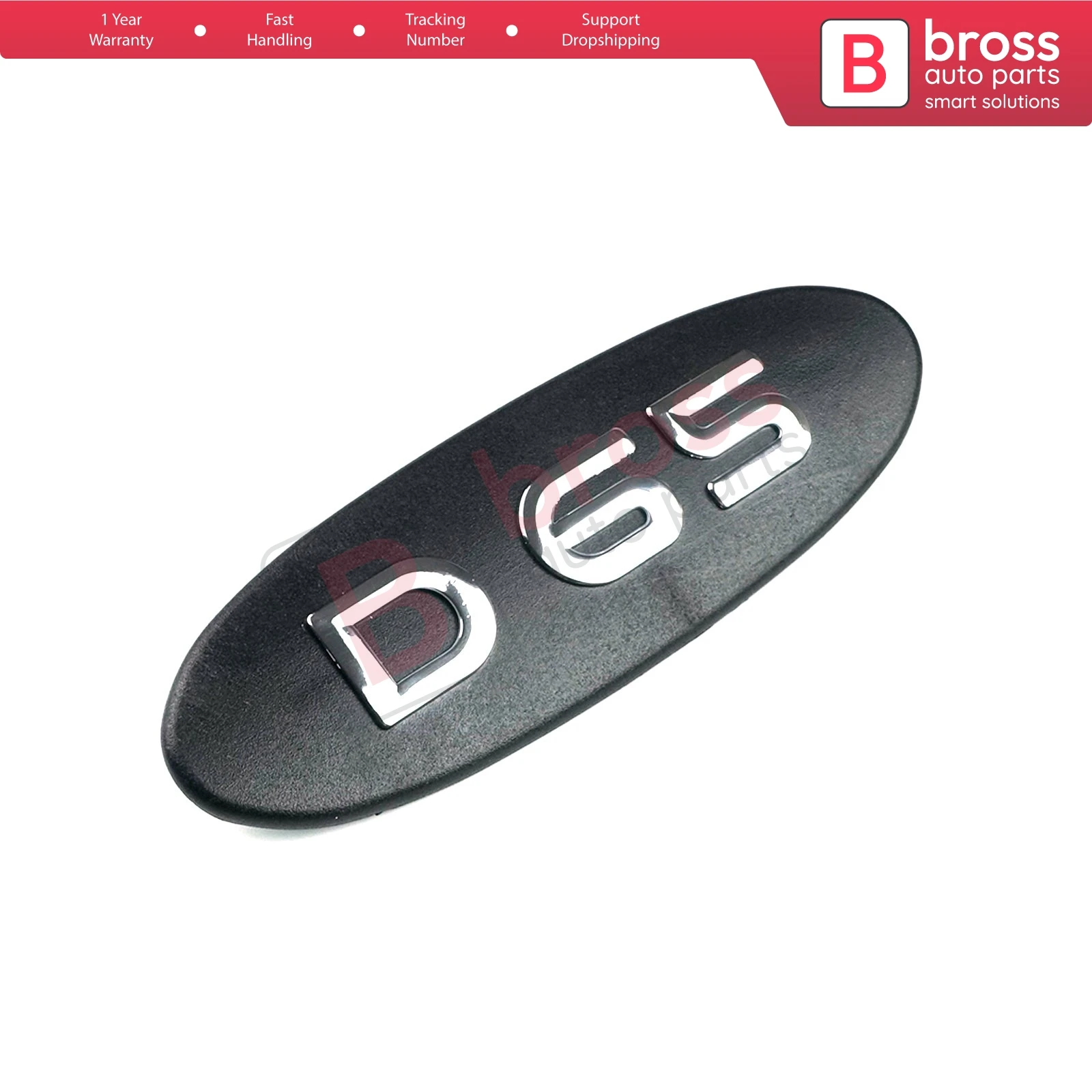 Bross Auto Parts BSP575 Black D65 Badge Monogram Emblem for Renault Kangoo 1998-2005 7700310092 Fast Shipment Ship From Turkey