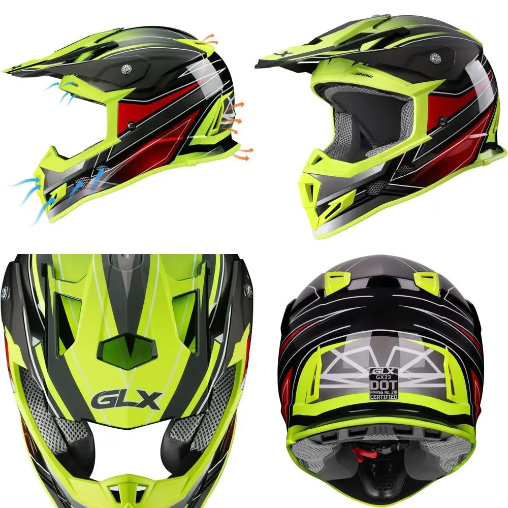 

Medium Size Yellow Dirt Bike Motocross Helmet - DOT Certified