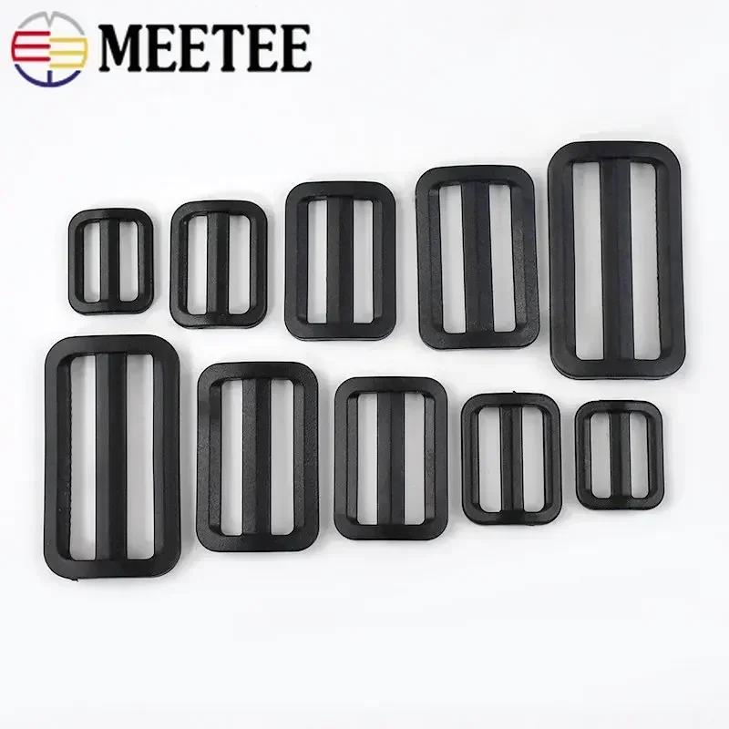 10-100 sztuk 20-50mm czarny plastikowy suwak Tri Glide regulacja klamry do pasków plecaka taśma klamra paska DIY akcesoria bagażowe
