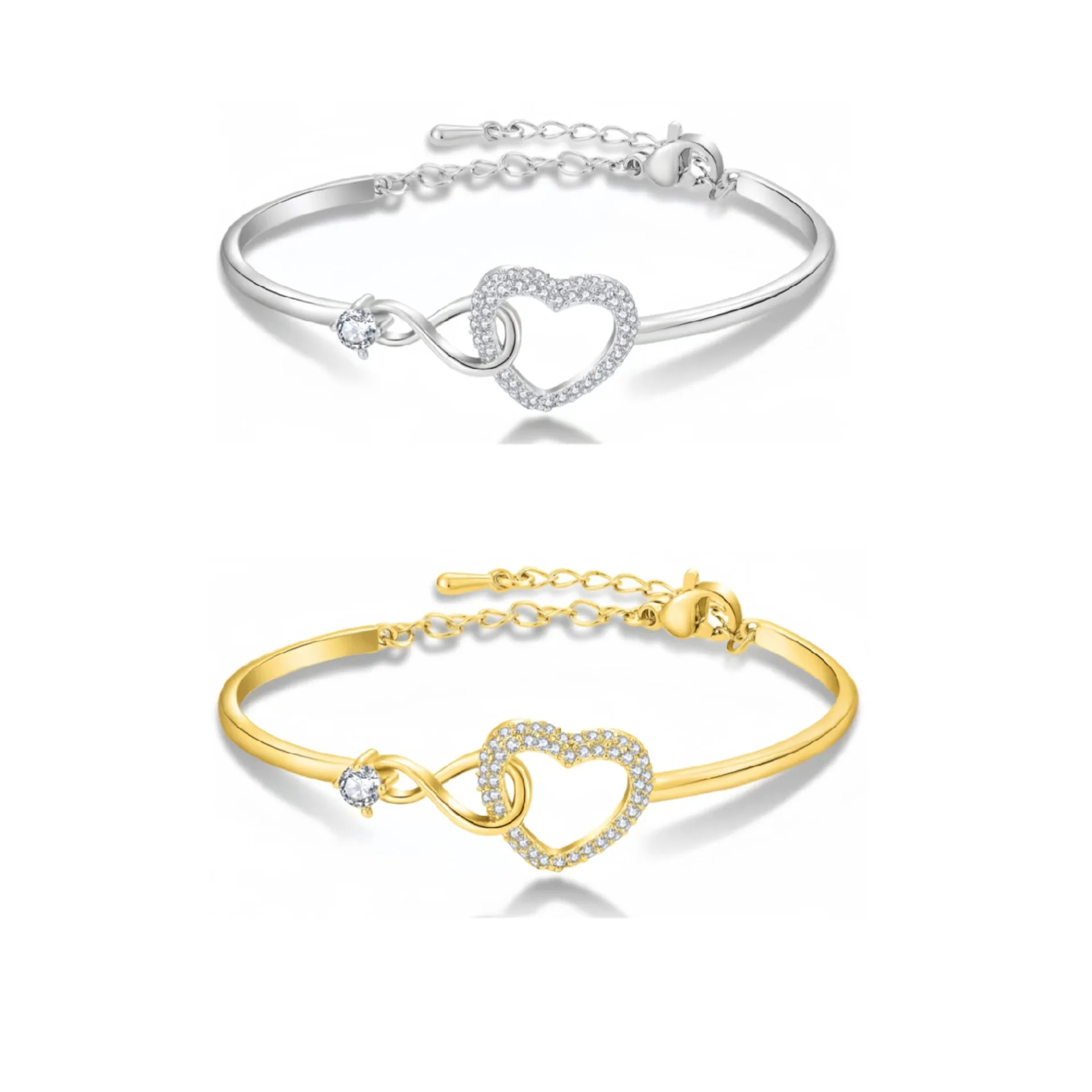 

Infinite Symbol Heart Bracelet Stainless Steel Zircon 2025 Best Gift To My Daughter Chain Gift Box For Daughter's Birthday