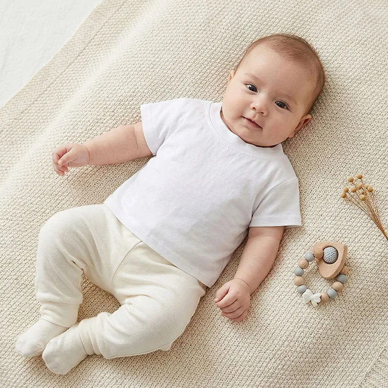 MILANCEL Baby Boys Summer T-shirt 1M-3Y Comfortable Loose Toddler White Tee Thin Versatile Infant Clothes Girls Tops