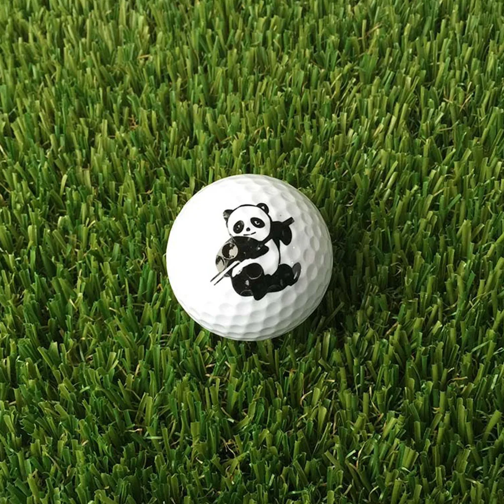 

6pcs Golf Ball Gift Cartoon Panda Pattern Training Ball Soft Lightweight For Indoor Outdoor Practice Impact Resistant Safety