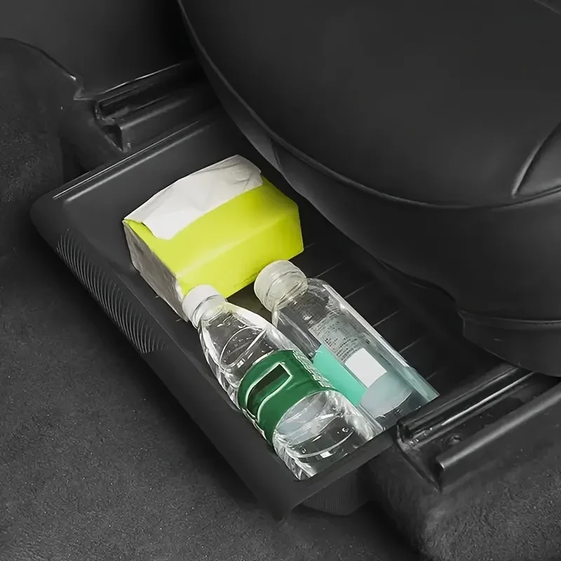 Underseat Storage Box Organizer For Tesla Model Y Waterproof Driver Passenger Underseat Hidden Organizer Interior Accessories