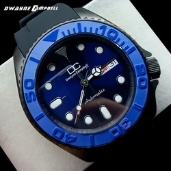 Custom Chinese automatic watches NH36 movement 42mm Blue Black Men's watches Sapphire Case Automatic Men's Watch 22mm Strap