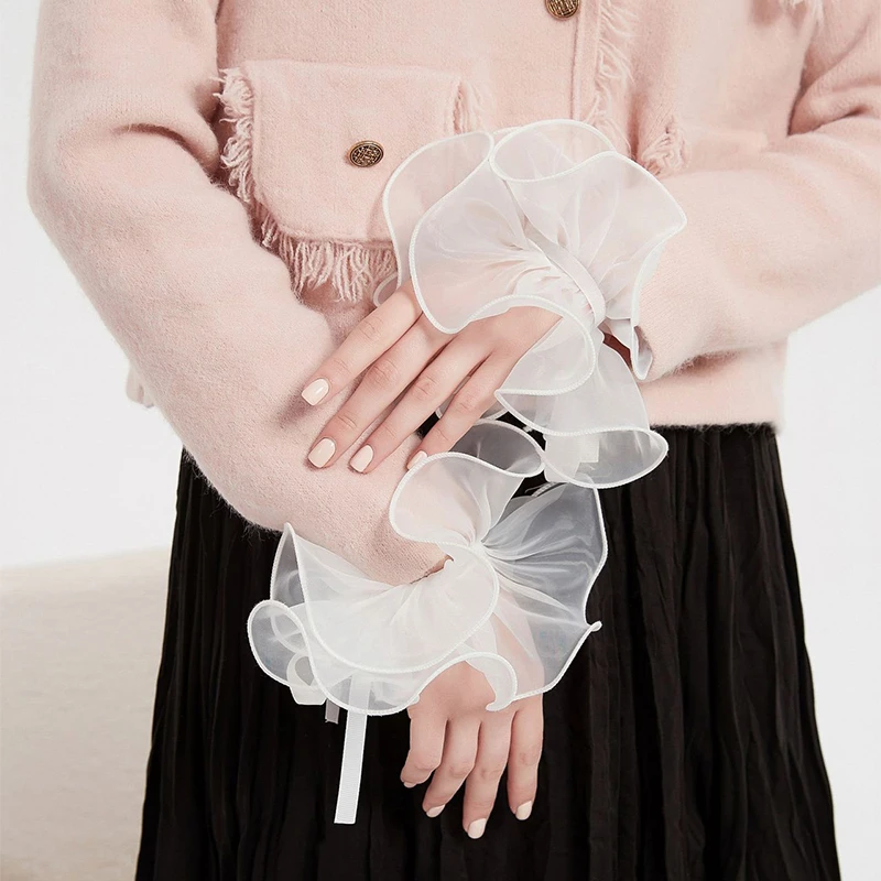 

Wedding Bridal Wristband Ribbon Decoration Mesh Flare Hand Sleeves Sexy Bracelet Tulle Wrist Cuff