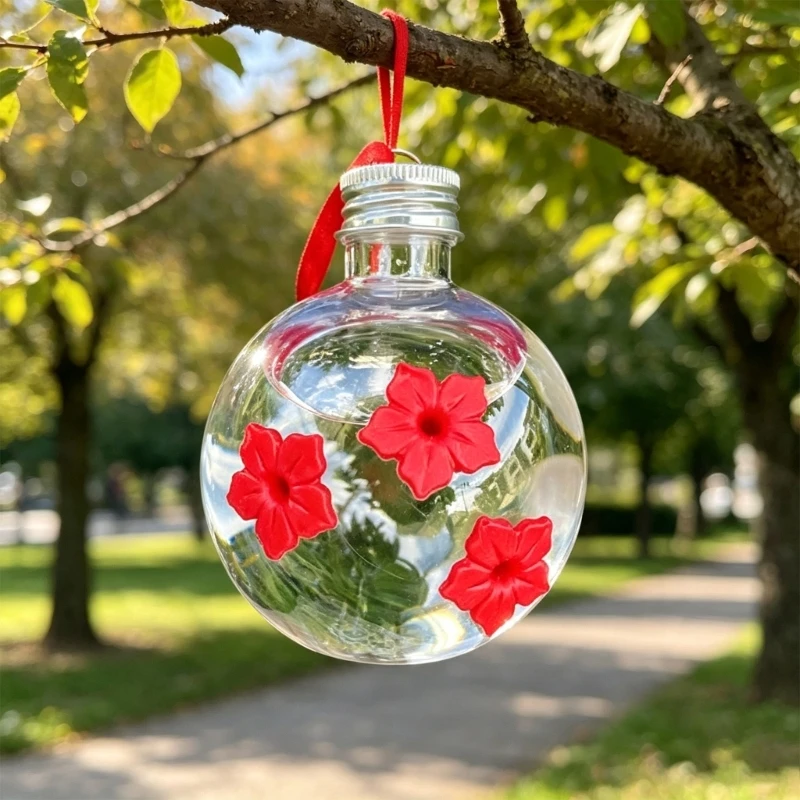 Hanging Hummingbird Feeders with Clear Body Flower Port for Garden Balcony Decors JOMD