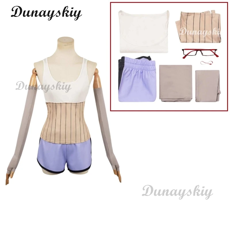 Seiko Ayase Cosplay Anime dandanan kostum wanita perempuan rompi seksi celana pendek Sockings kacamata wig Set Halloween Xmas setelan disesuaikan