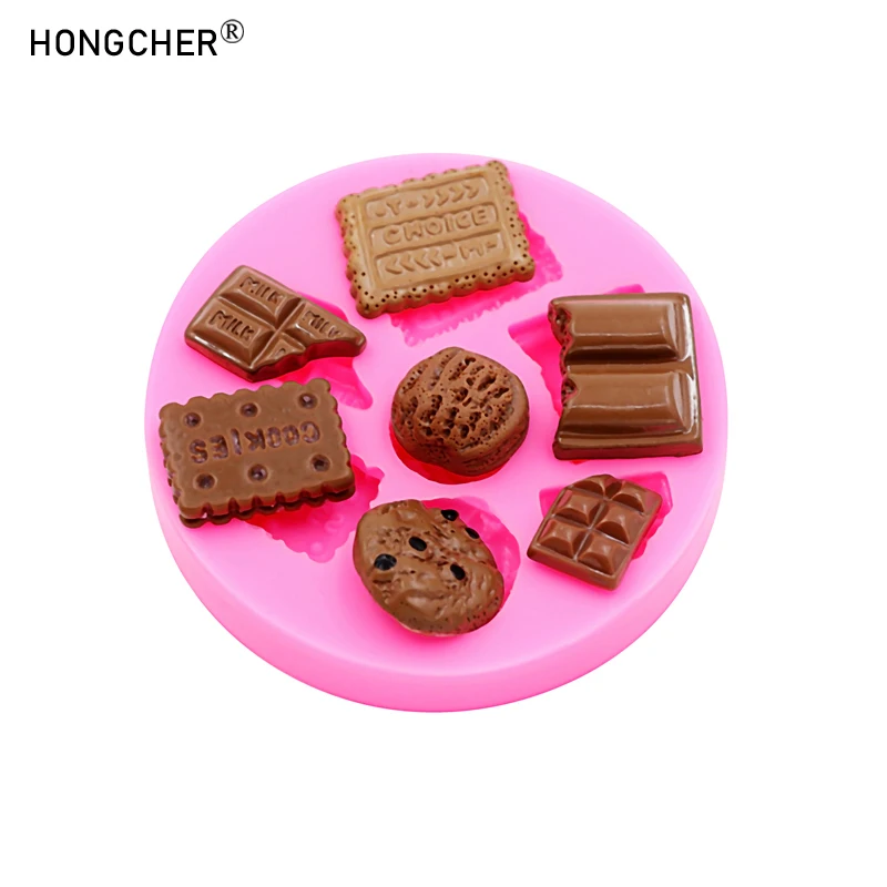 Symulacja Mini Cookie Shape DIY Biżuteria z żywicy Akcesoria Forma kroplowa Dekoracja deserowa czekoladowego ciasta Silikonowa forma