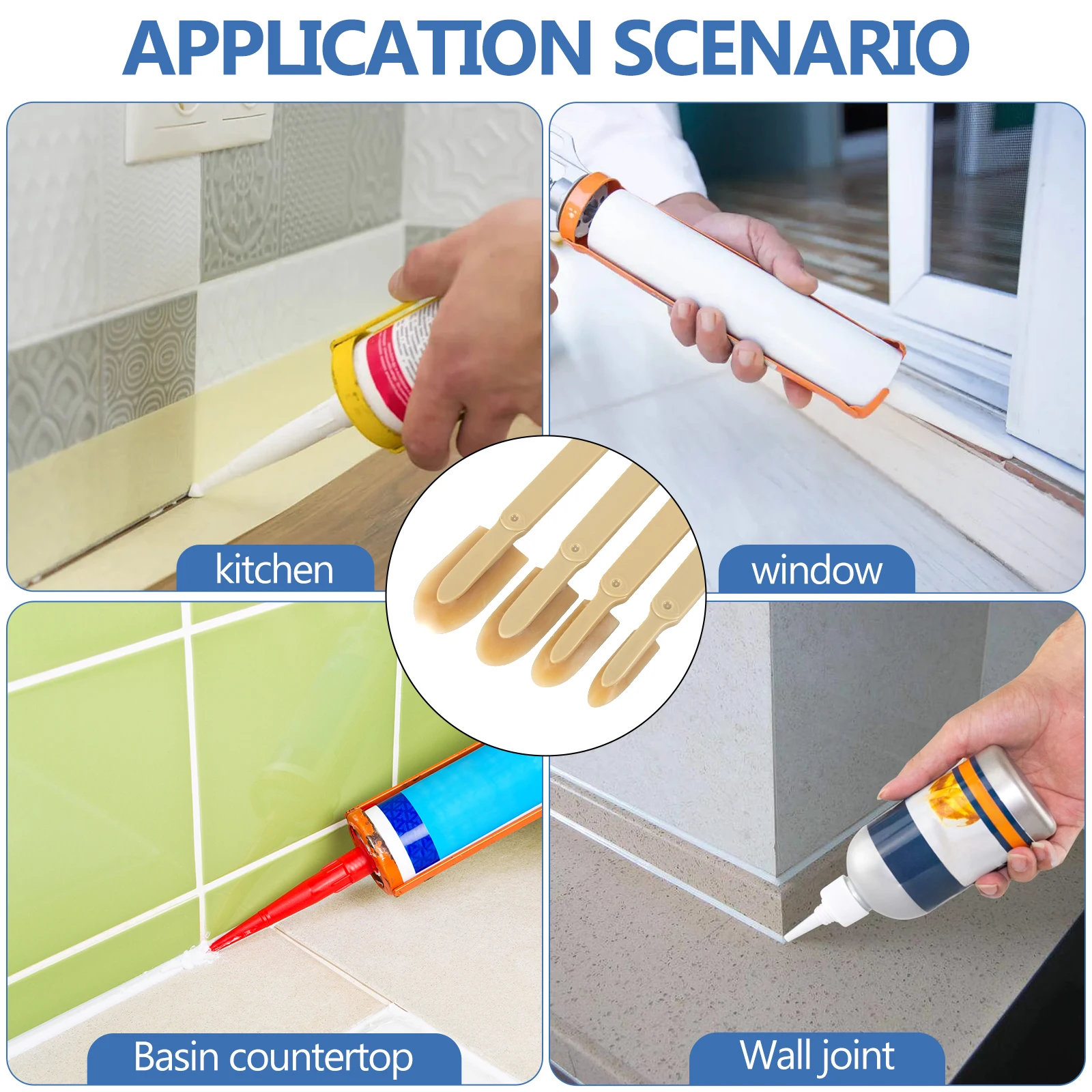 Rubber Caulk Finishing Tool Kit Reusable Caulking Applicator Spatula Wall Caulk Remover Grout Sealer Applicator Caulking Tool